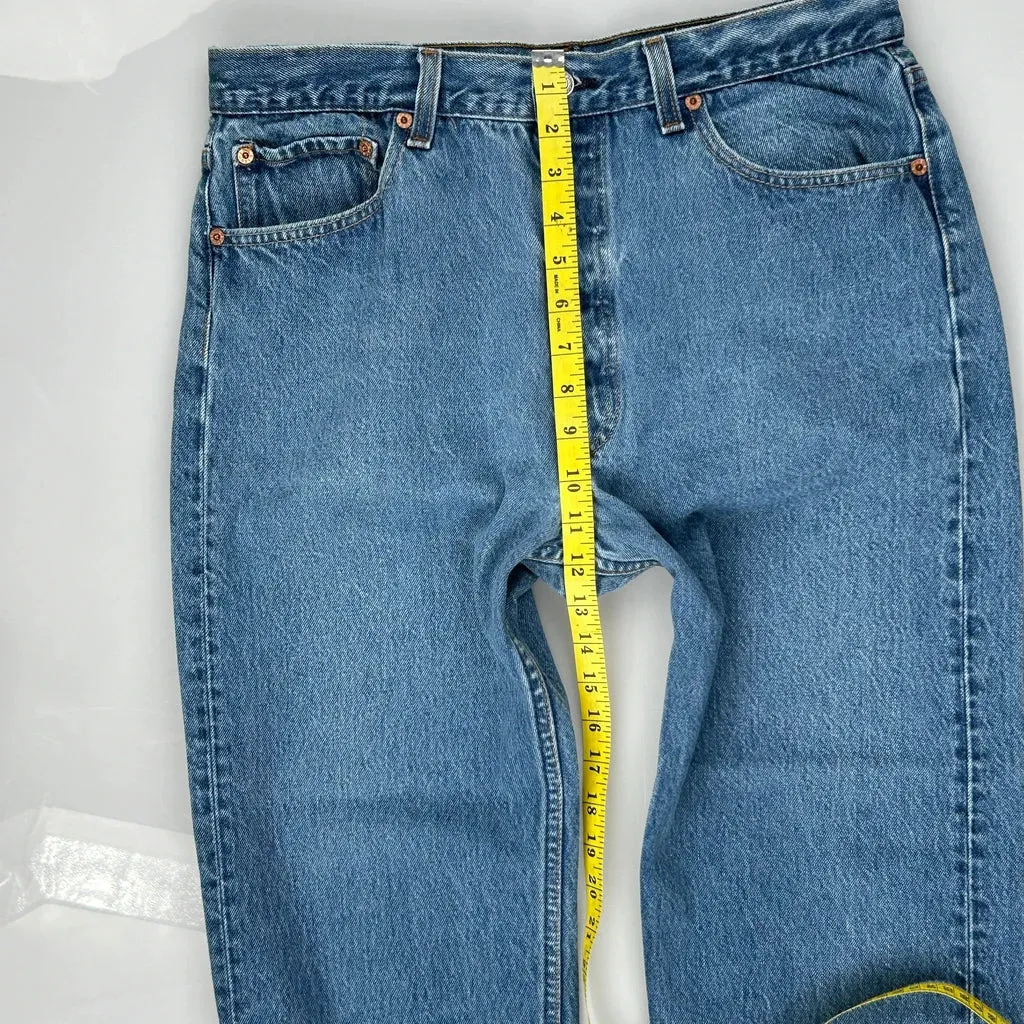 501 Levis Jeans - 32W 27L Blue Cotton