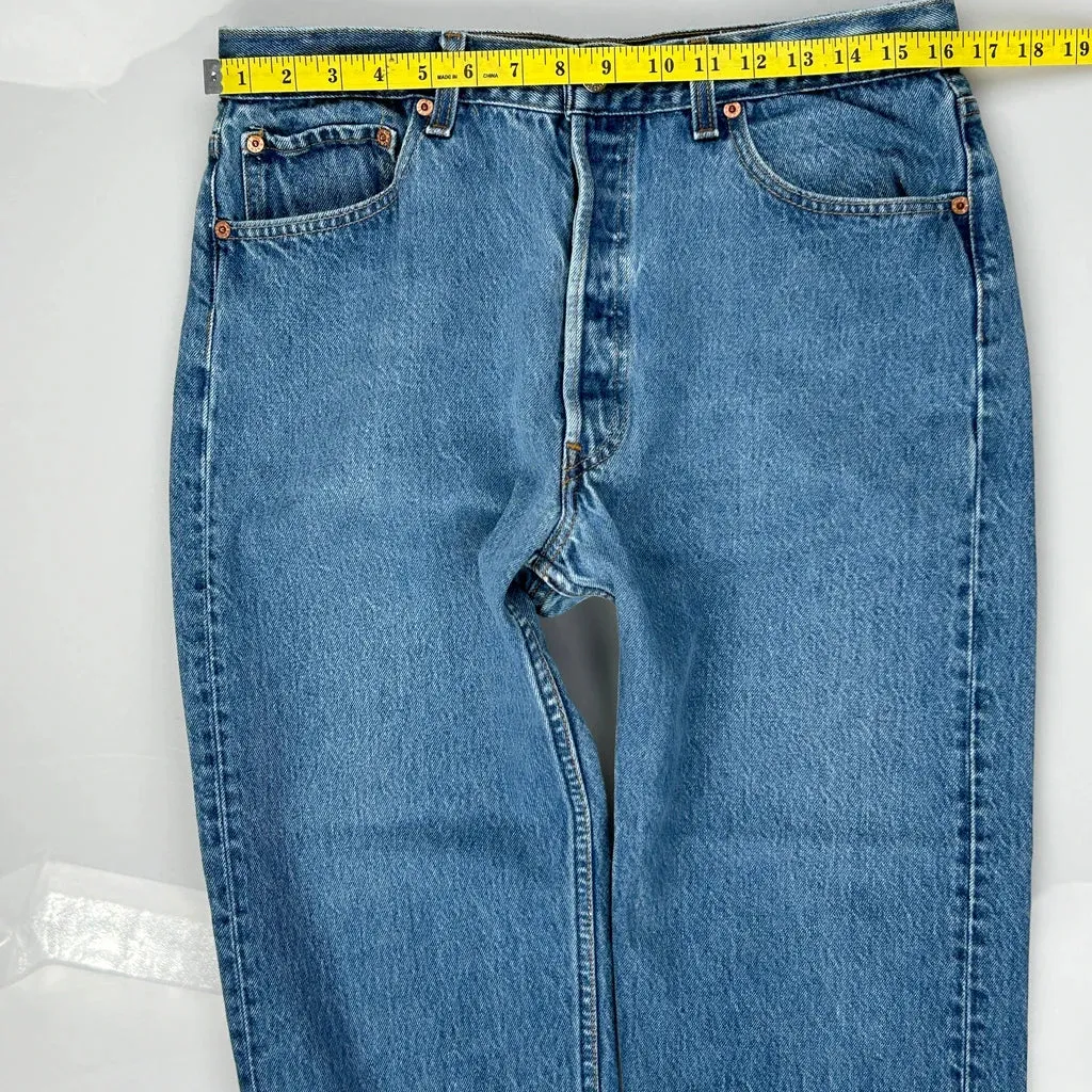 501 Levis Jeans - 32W 27L Blue Cotton