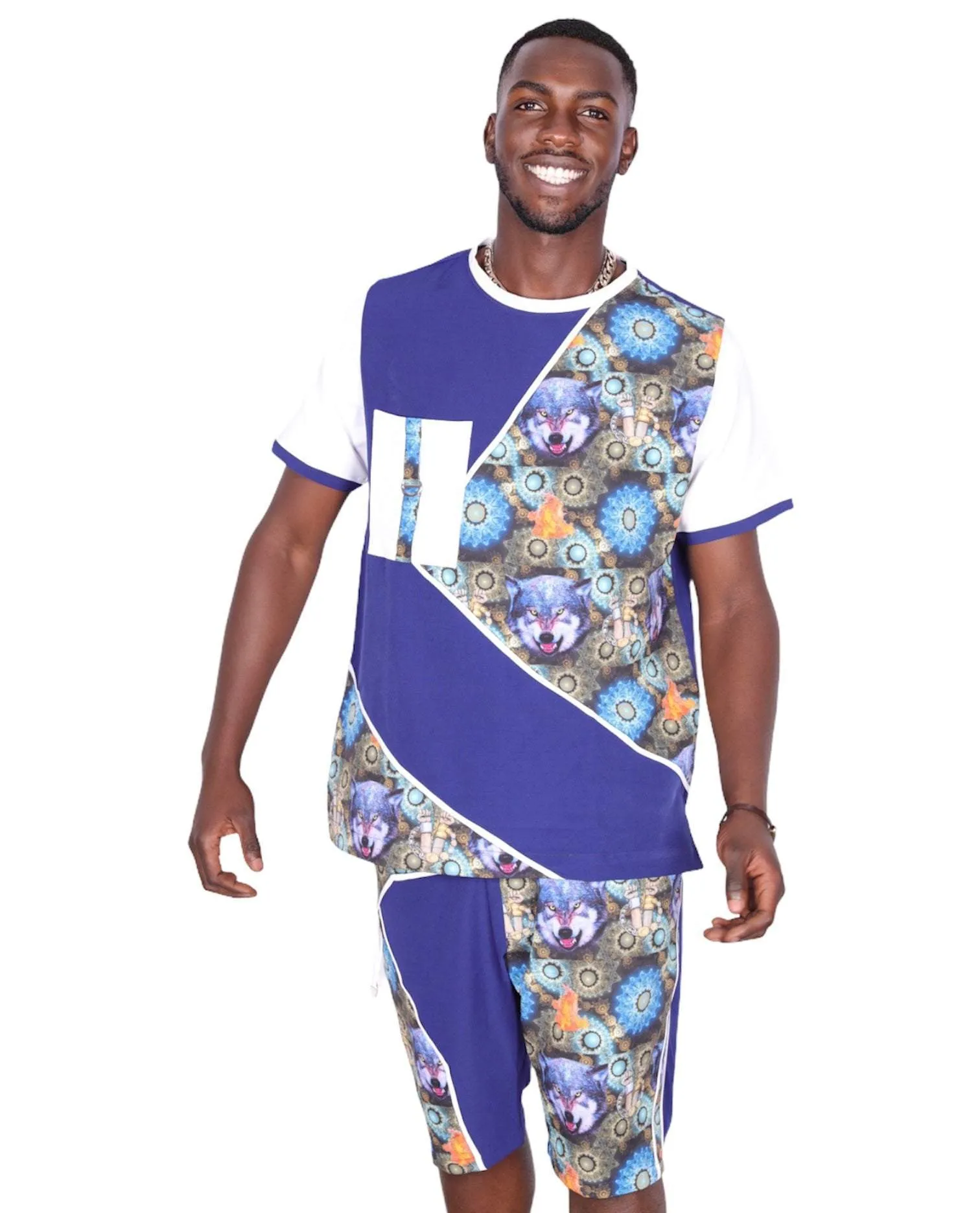 African Men Set Short Blue