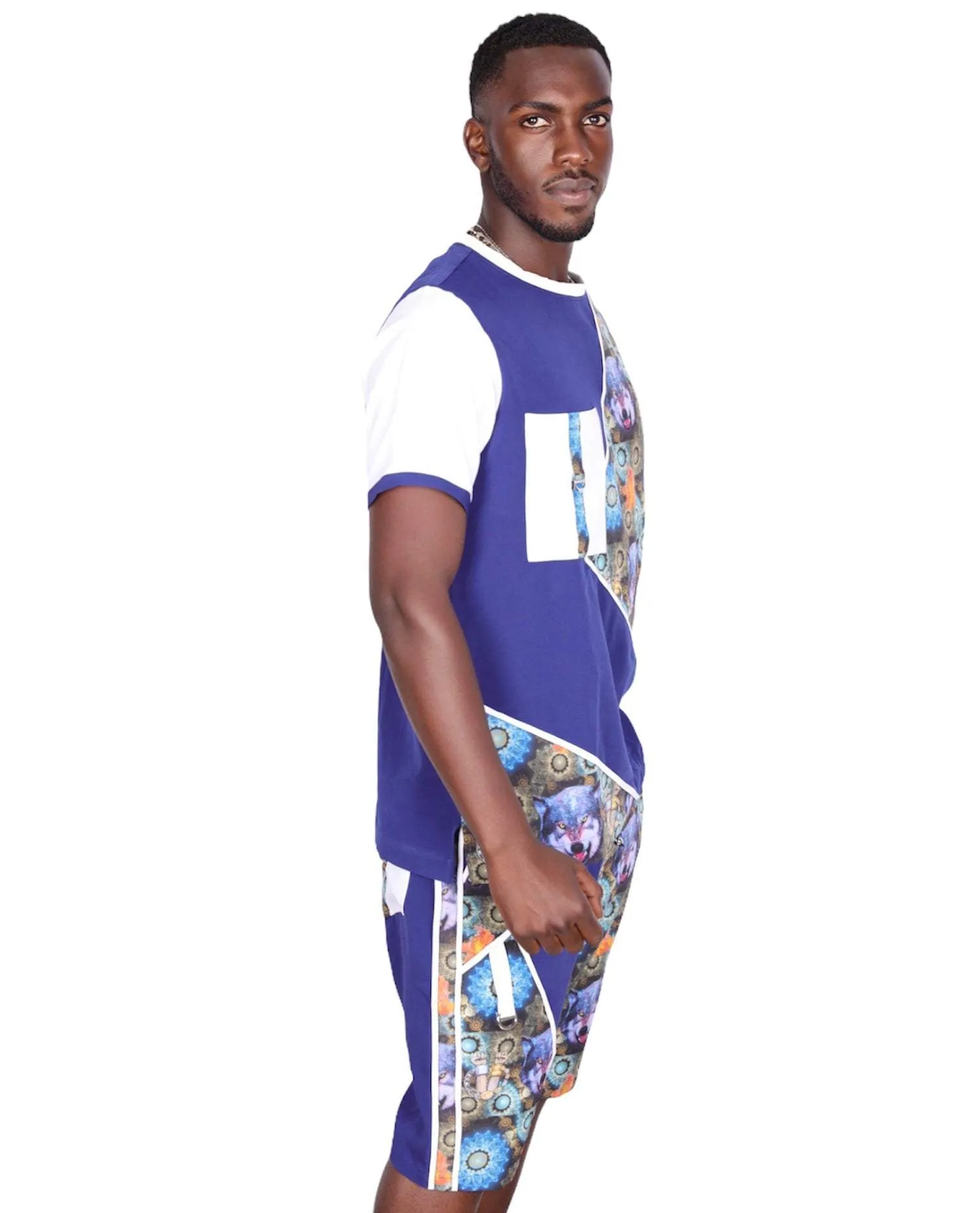 African Men Set Short Blue