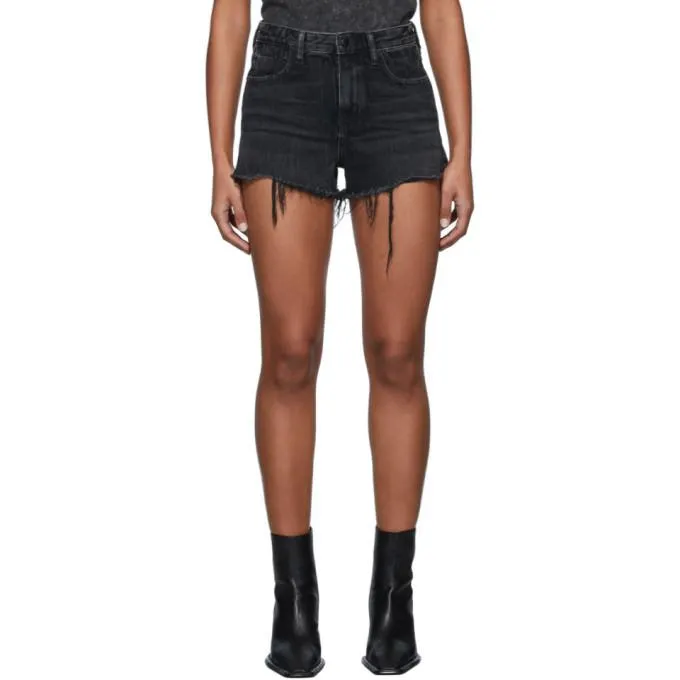 Alexander Wang Black Denim Bite Shorts