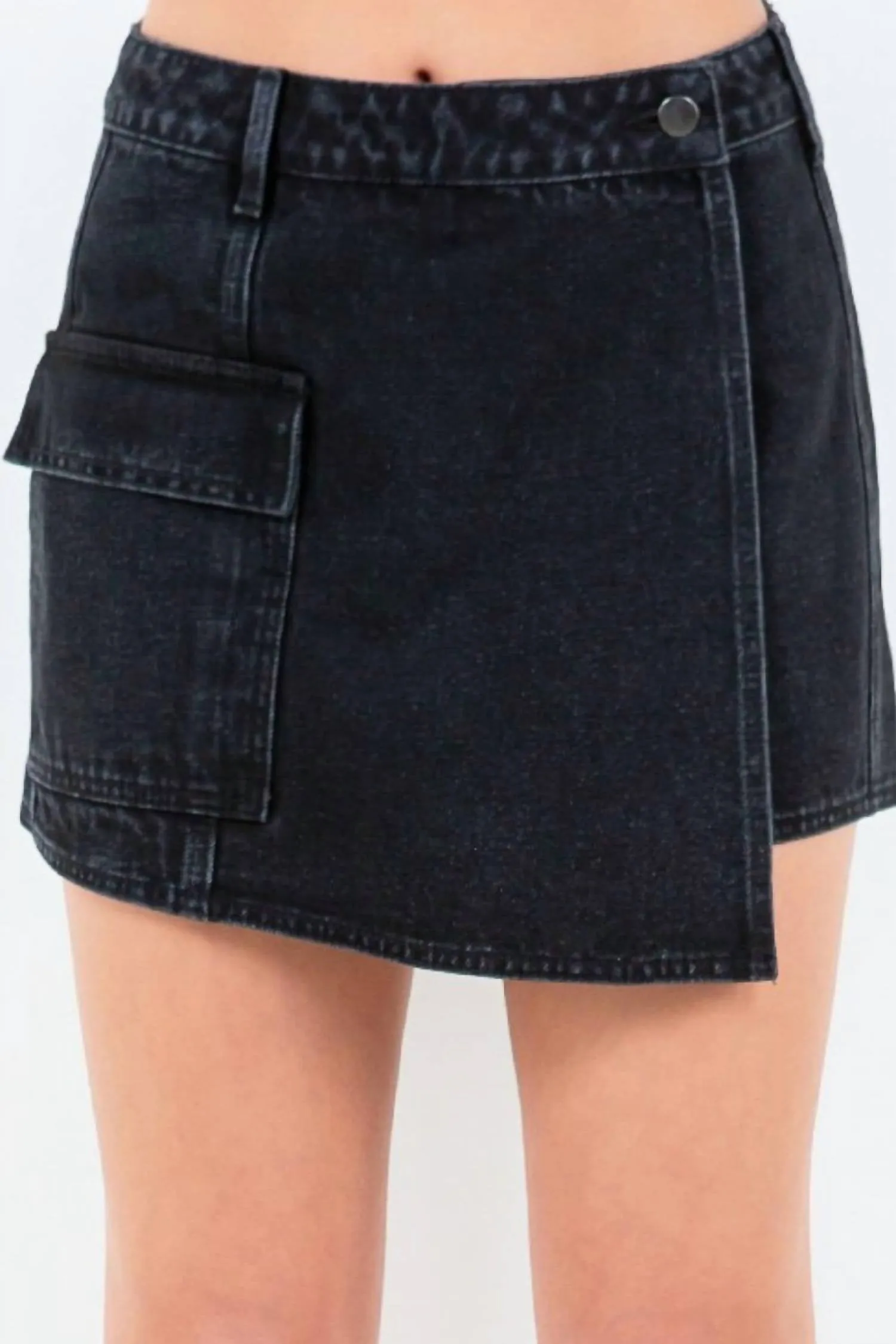 American Bazi - Cargo Pocket Mini Skort With Buttons