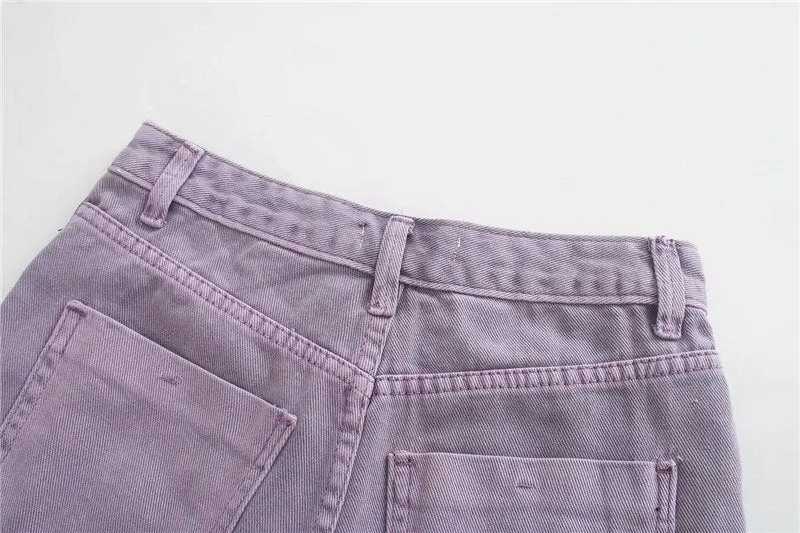 FRAYED HEM RIPPED DENIM SHORTS