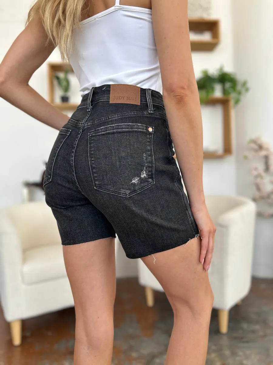 Full Size High Waist Tummy Control Denim Shorts