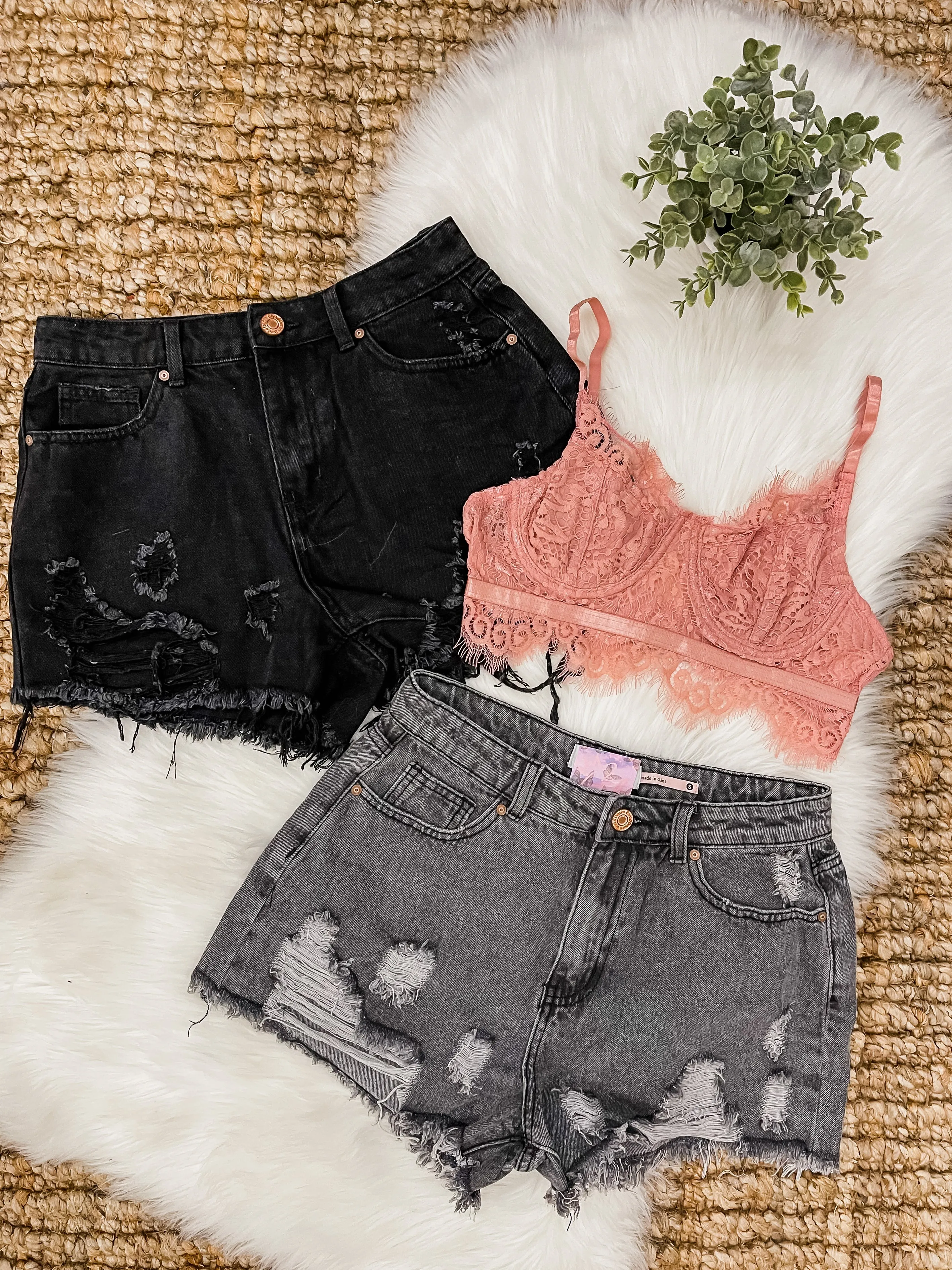 Lexi Vintage Faded High Waist Shorts