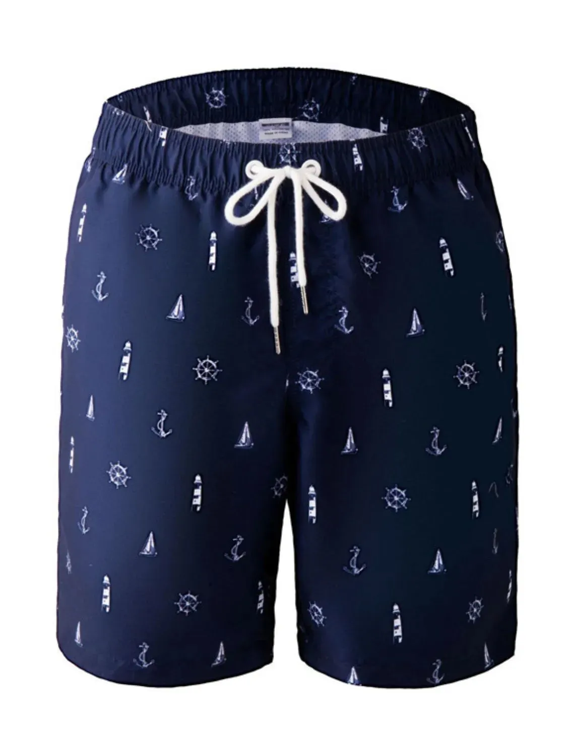 Men's Drawstring Printed Swim Shorts
