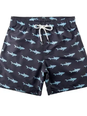 Men's Drawstring Printed Swim Shorts