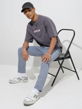Nuon Dusty Blue Relaxed-Fit Mid-Rise Cotton-Blend Chinos