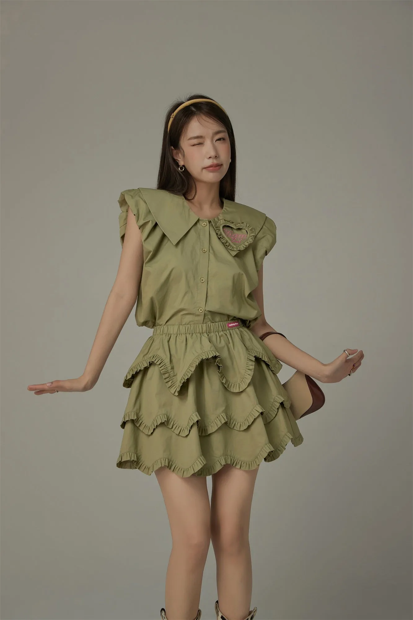 Ruffle Banded Mini Skirt