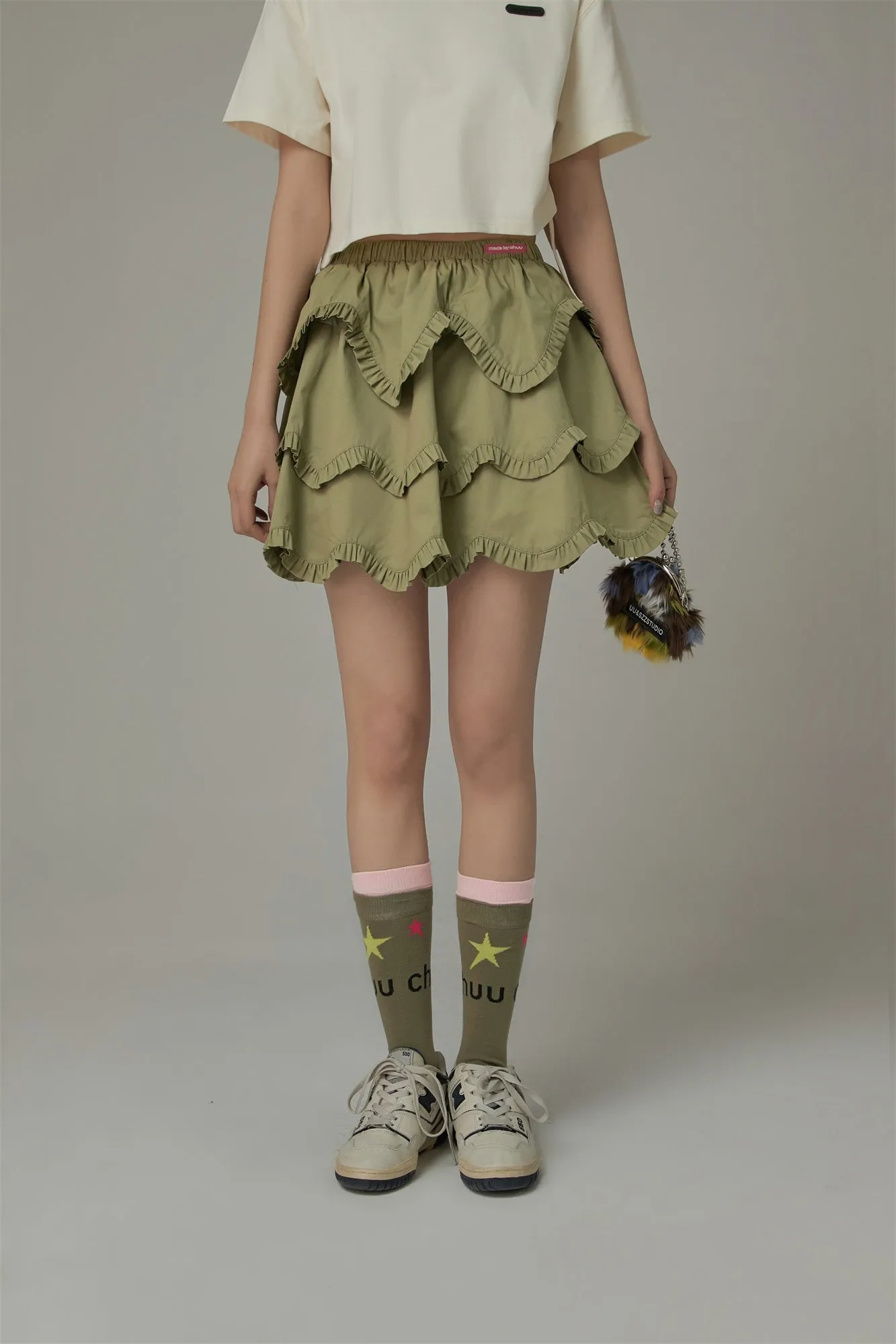 Ruffle Banded Mini Skirt