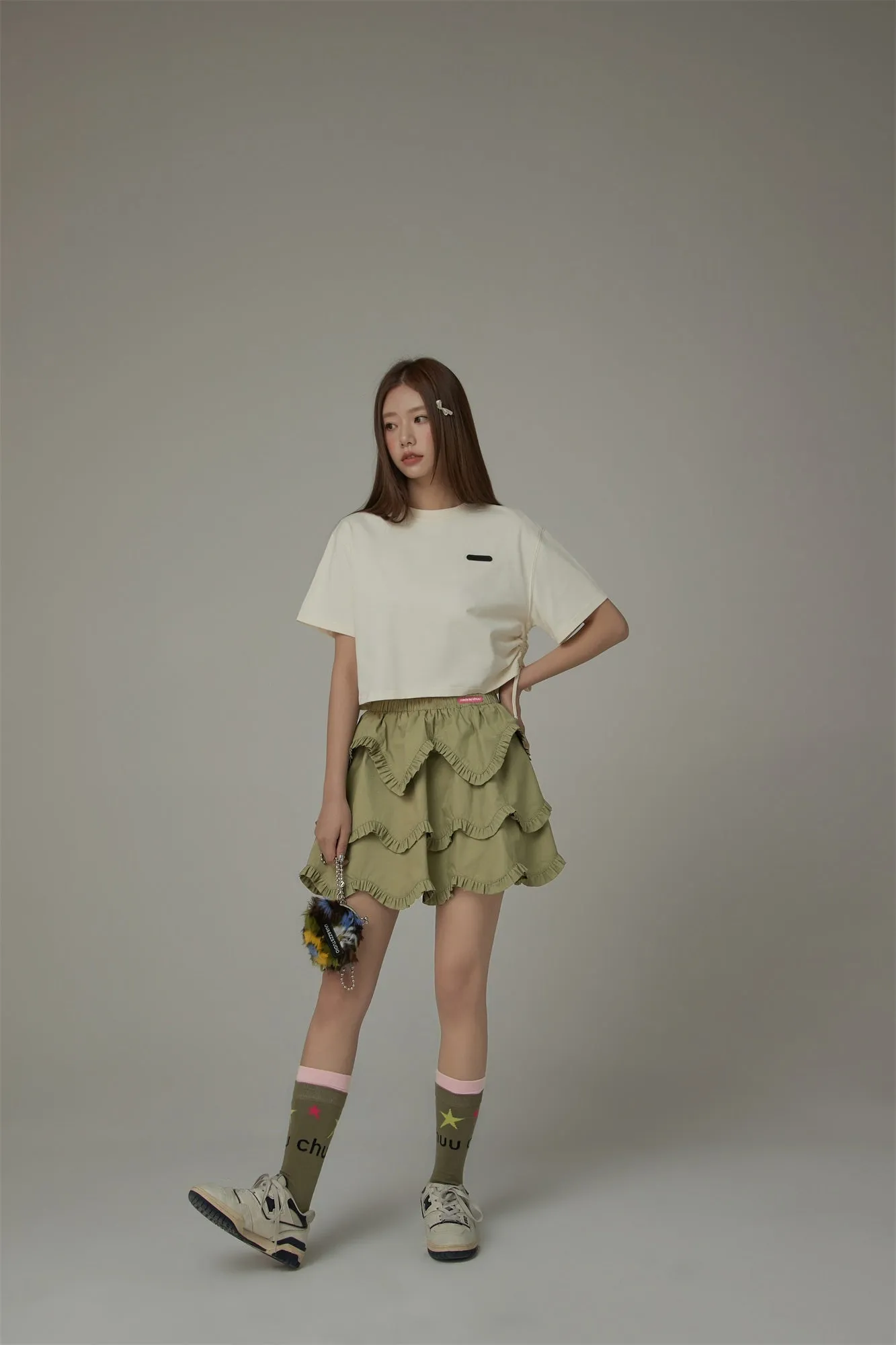 Ruffle Banded Mini Skirt