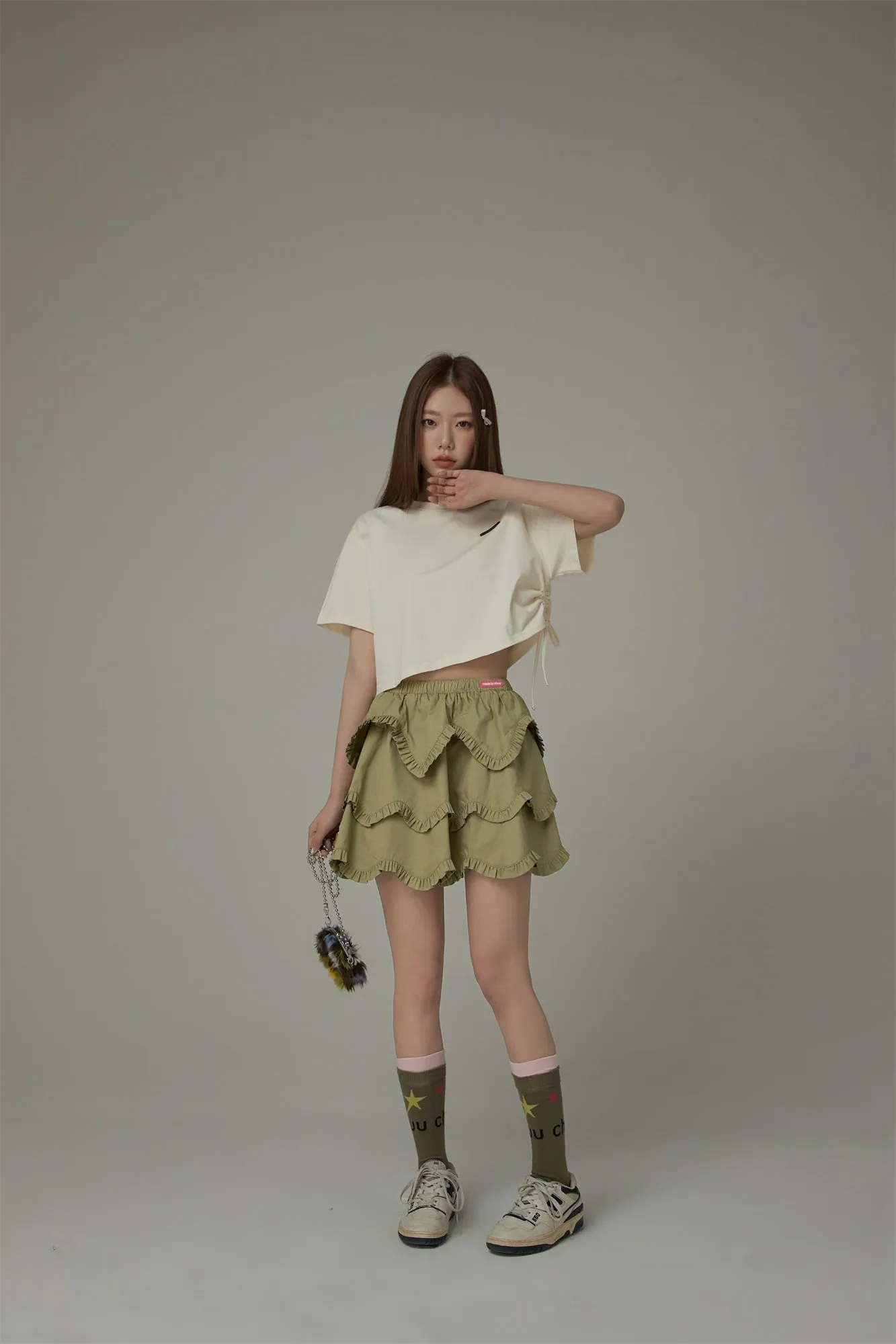 Ruffle Banded Mini Skirt