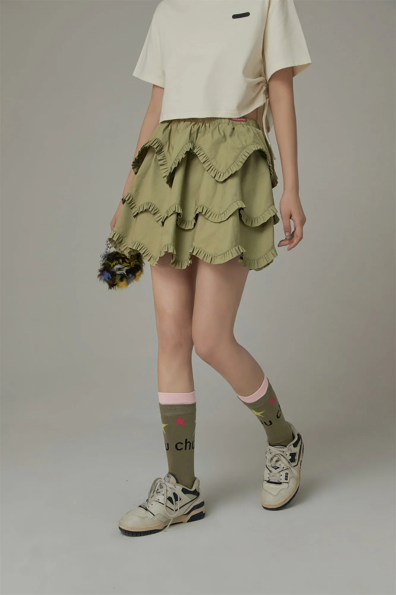 Ruffle Banded Mini Skirt