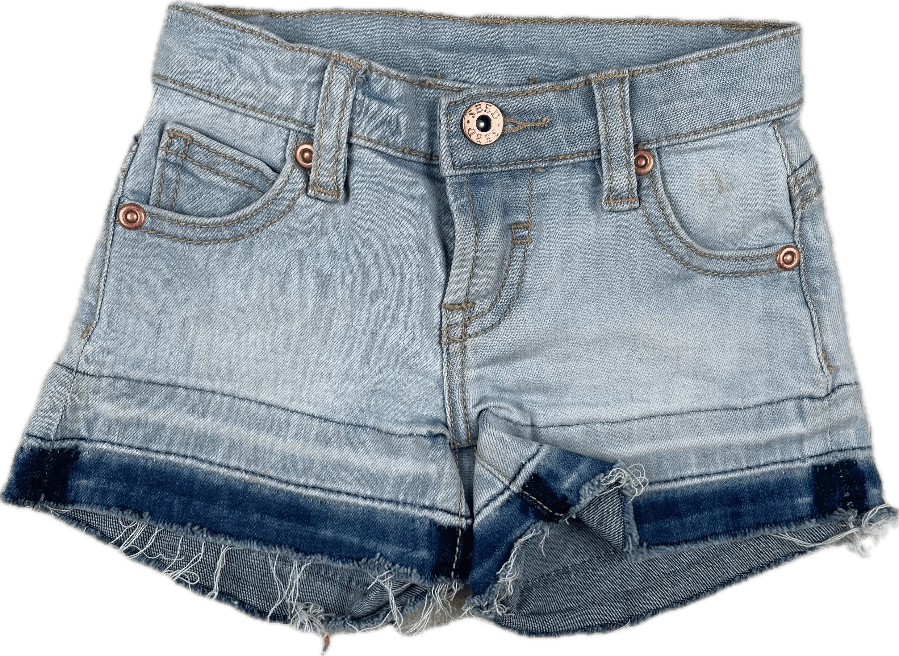 Seed Girls Released Hem Stretch Denim Shorts - Size 2Y