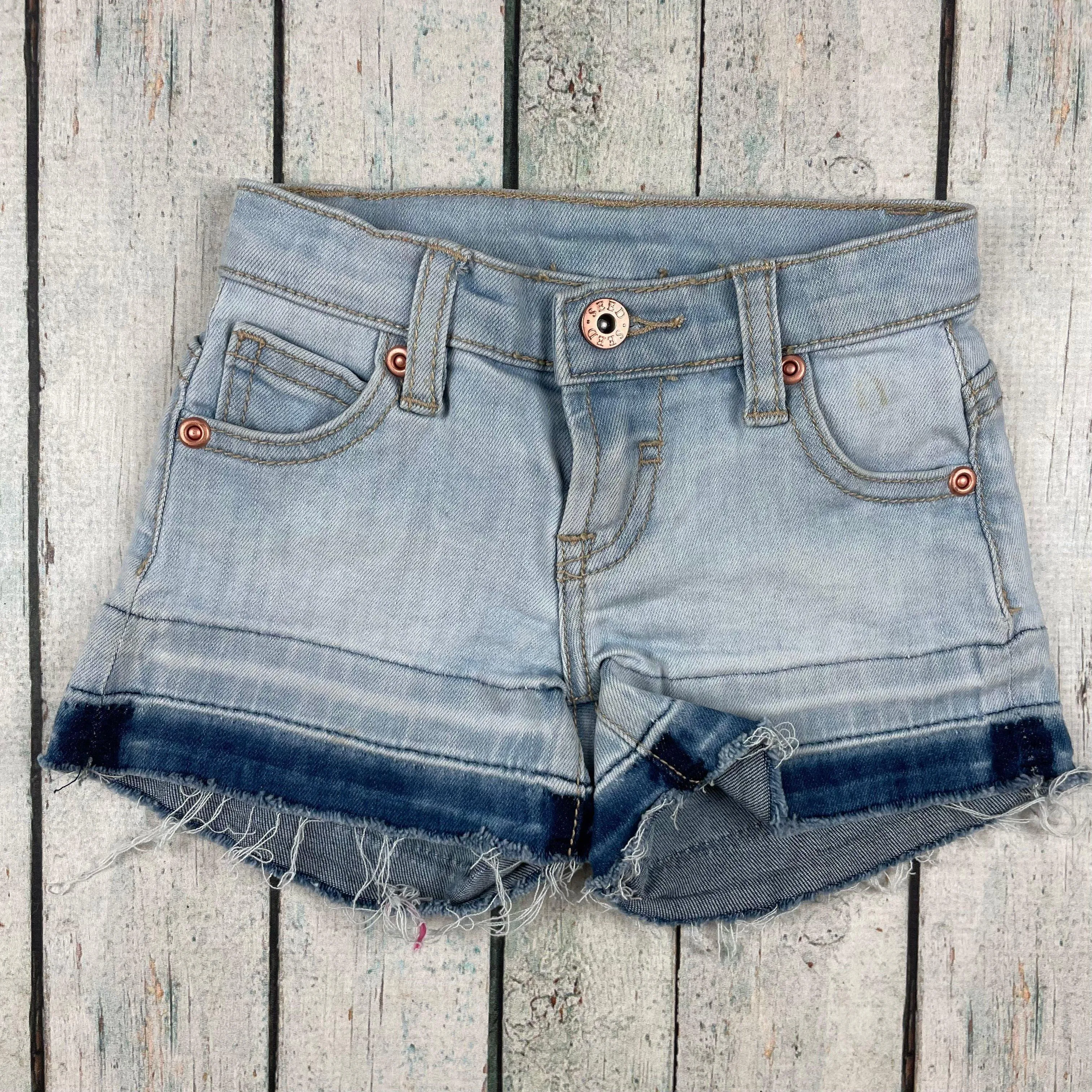 Seed Girls Released Hem Stretch Denim Shorts - Size 2Y