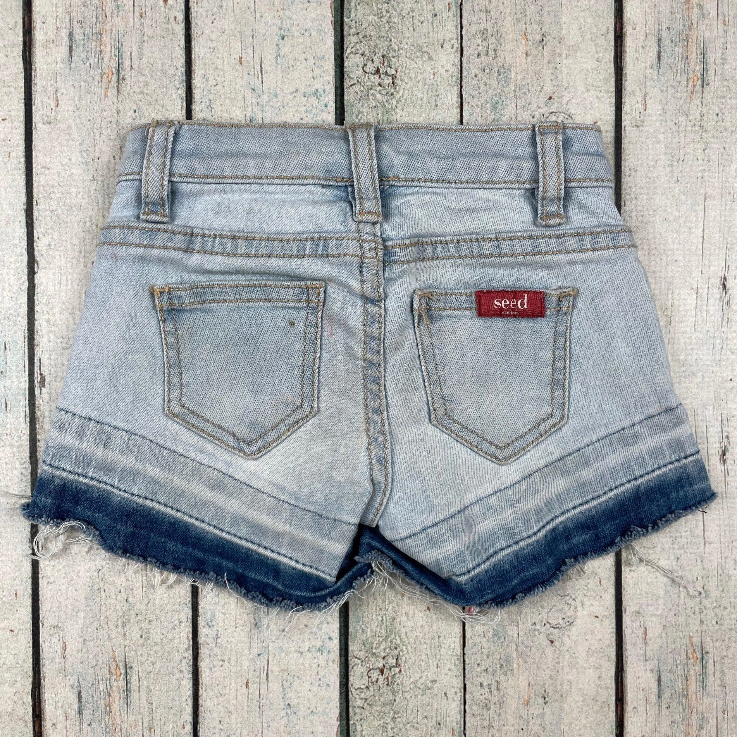 Seed Girls Released Hem Stretch Denim Shorts - Size 2Y