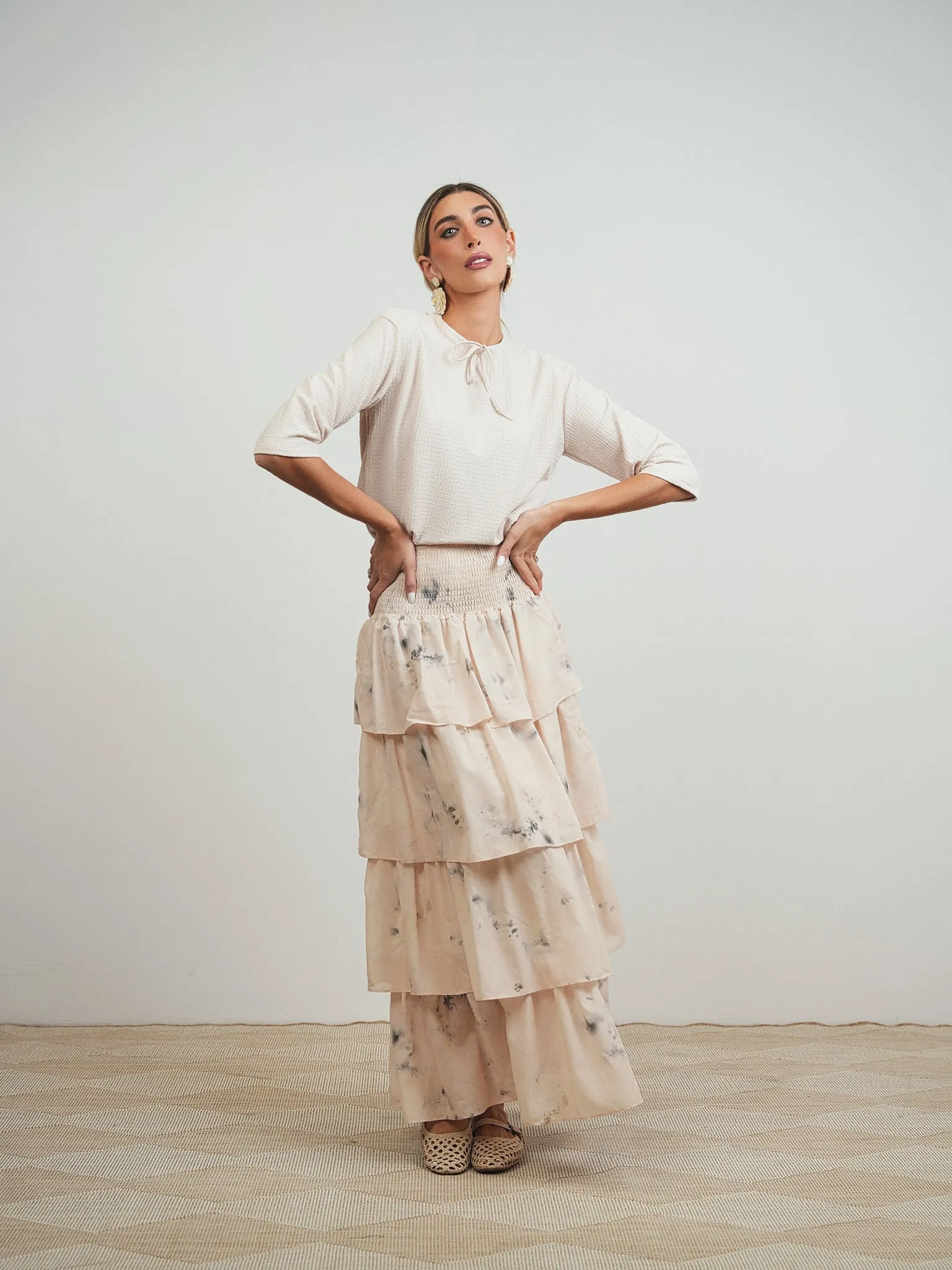 Smocked Layered Skirt