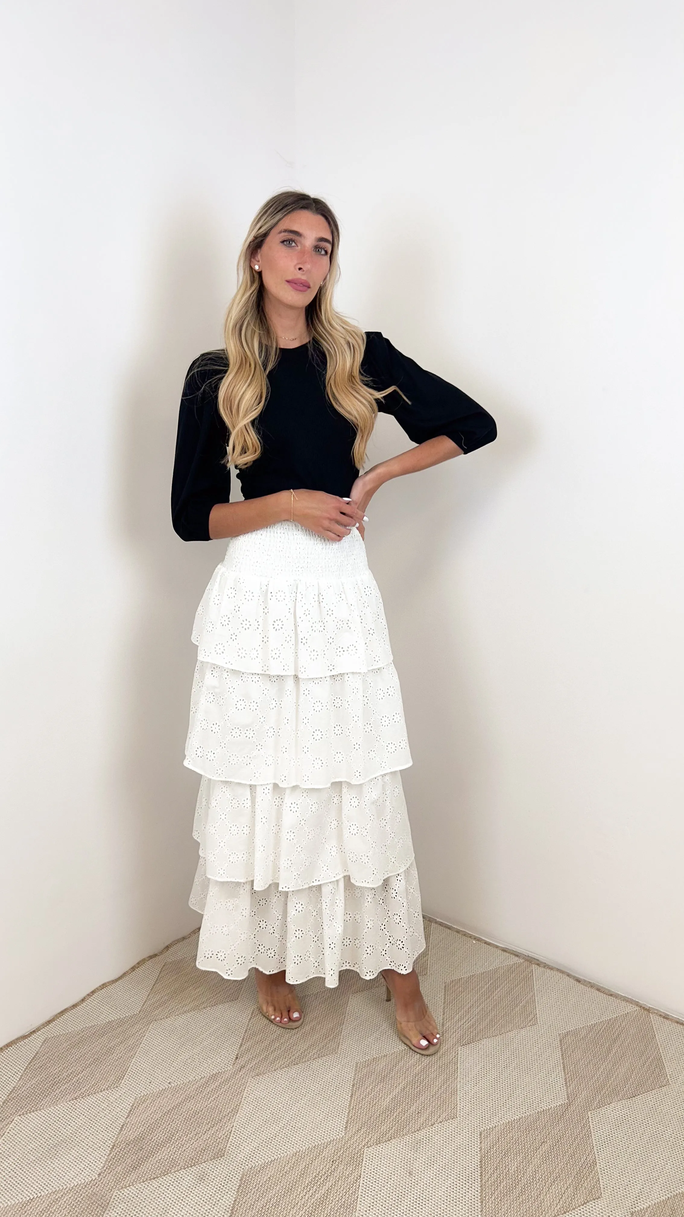 Smocked Layered Skirt