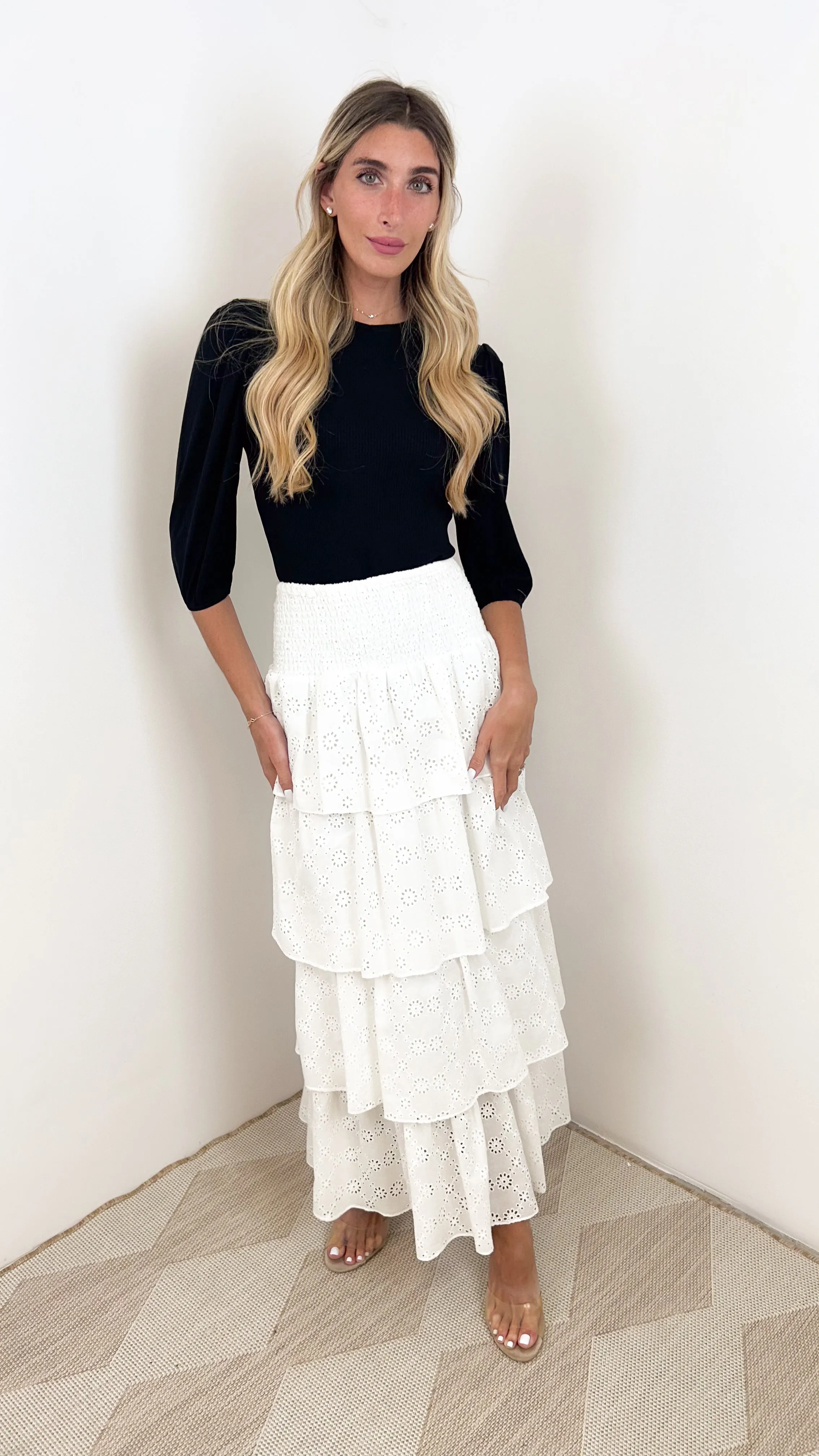 Smocked Layered Skirt