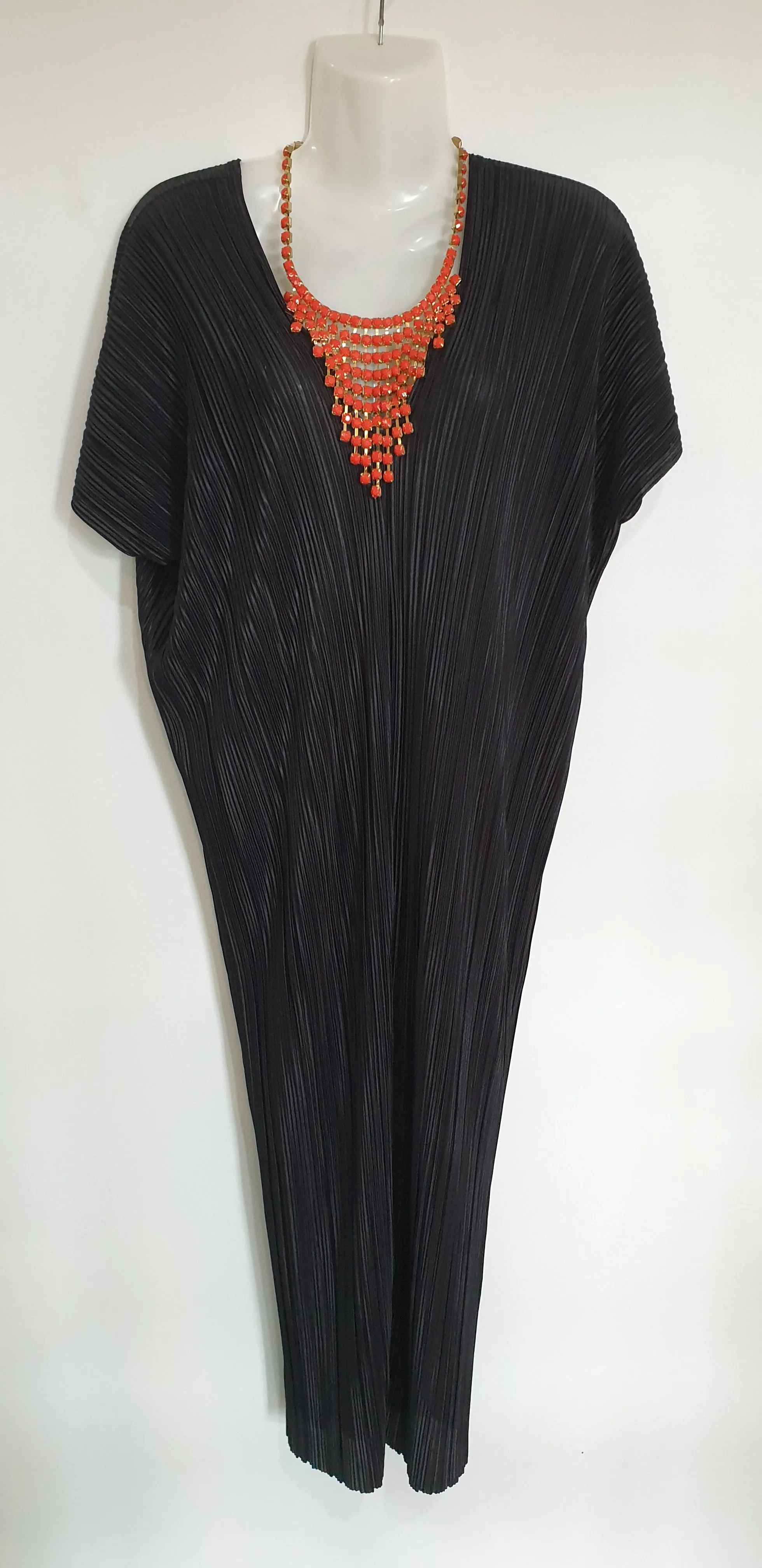 Soft Satin Pleated Kaftan