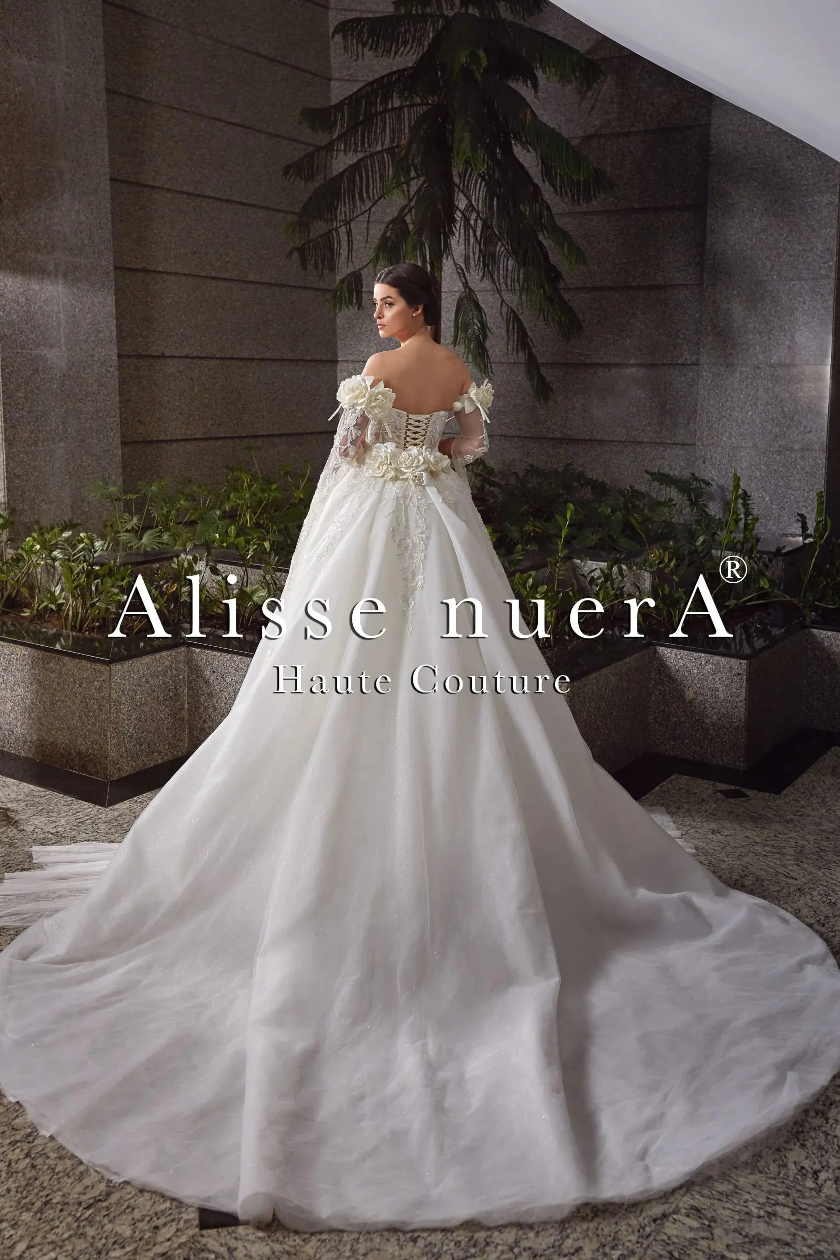 Sweetheart Strapless Sheath Bridal Dress with Detachable Overskirt Train and Sleeves