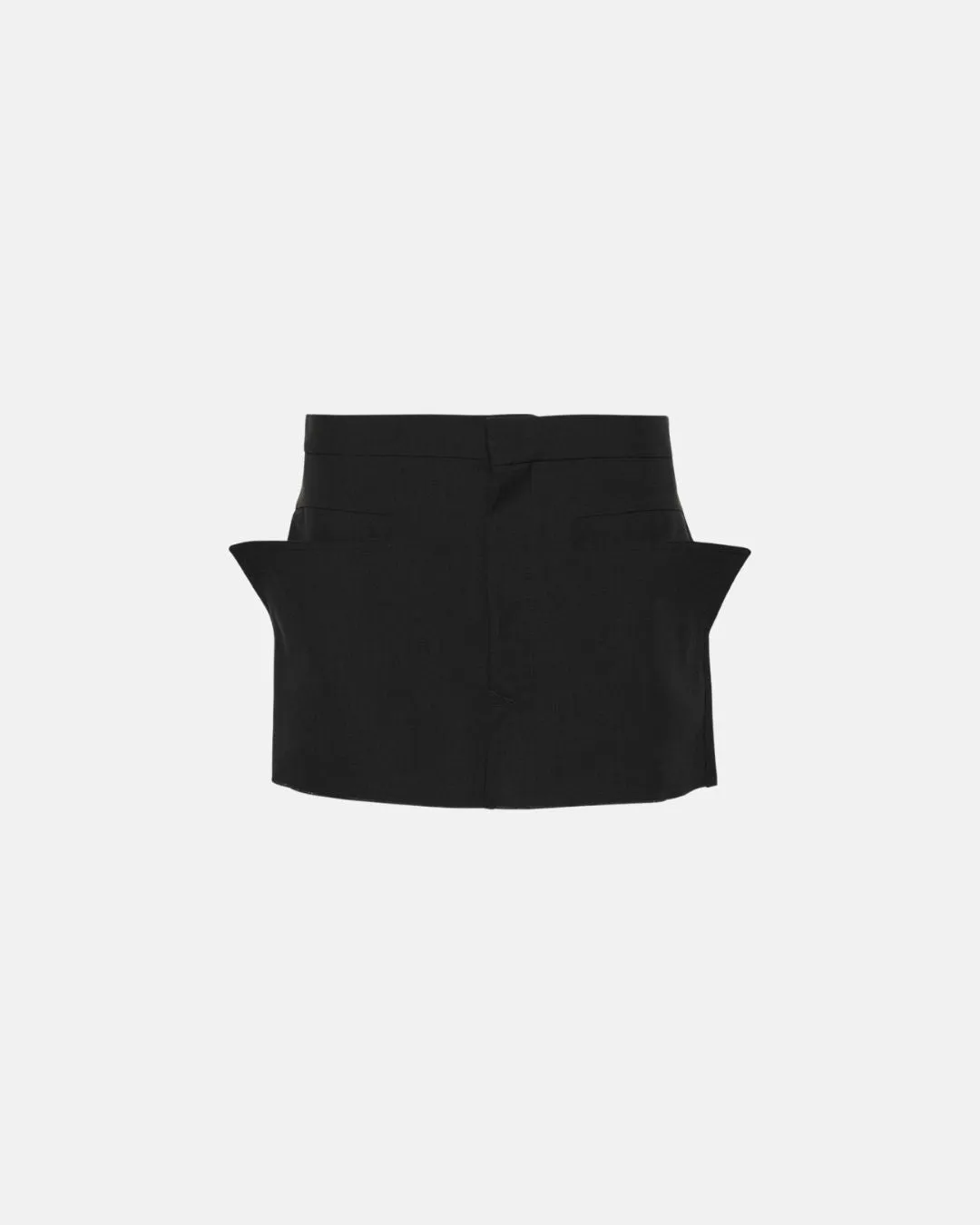 Woven Skirt Cut Off Mini Black