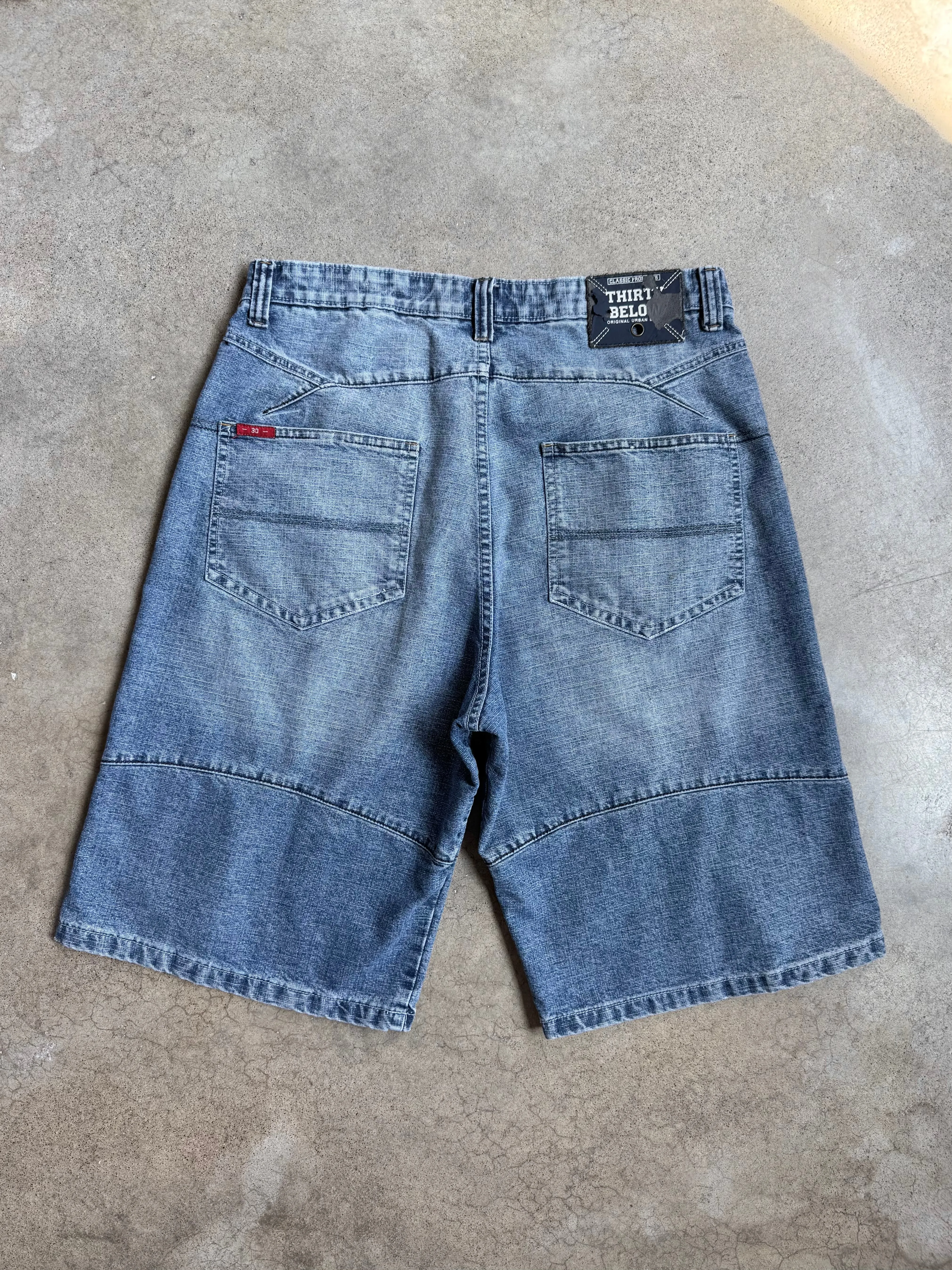 Y2K Thirty Below Faded Baggy Jean Shorts (W36)